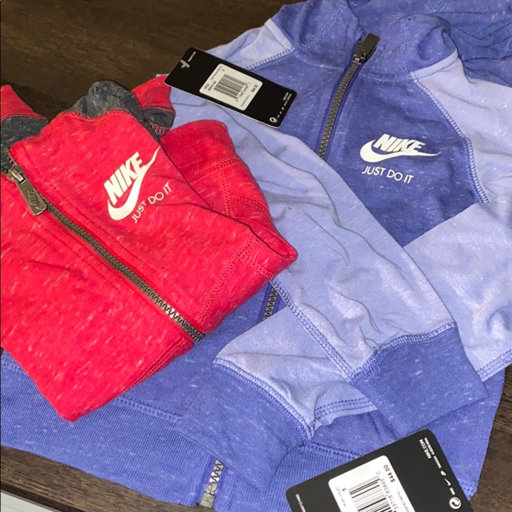 2 Girls Nike zip hoodies